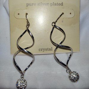Silver plated 2 inch earrings dangle